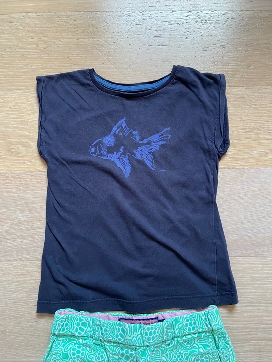 Monoprix Other - Kids Black Short-Sleeve Tee with Blue Fish Print